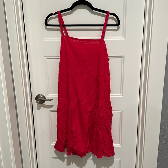 NWT Old Navy hot pink dress size large adjustable straps dot detail - Picture 1 of 6